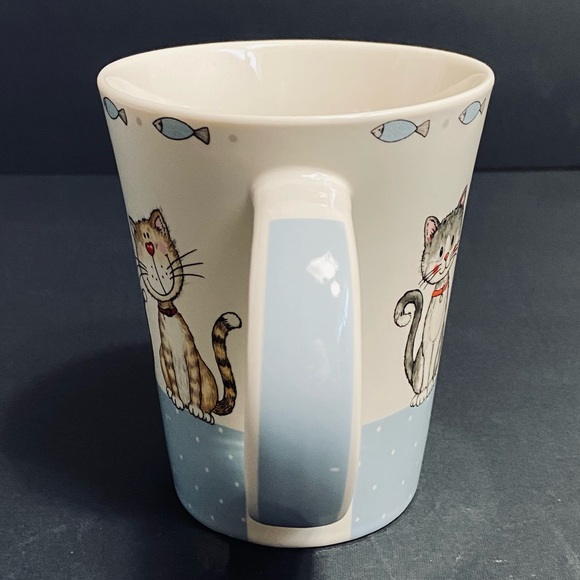 Casa Signature Happy Cats And Dogs Porcelain Coffee/Tea Mugs Set Of 2 - Picture 5 of 11